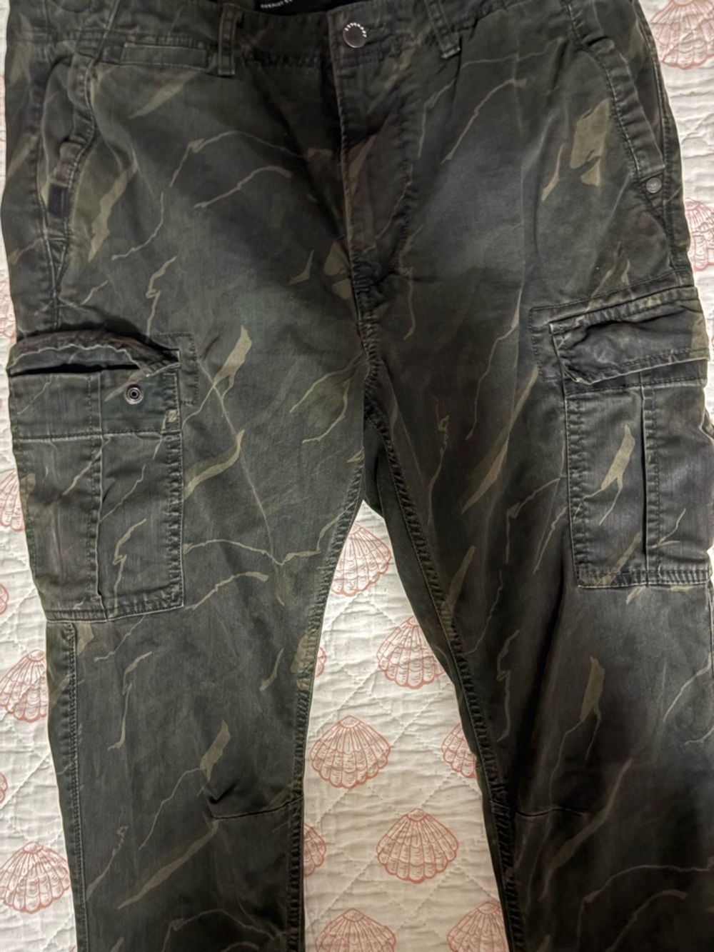 Superdry Surplus NY Olive Cargo Pants with Orange Stitching